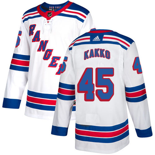 Adidas New York Rangers 45 Kappo Kakko White Road Authentic Stitched Youth NHL Jersey